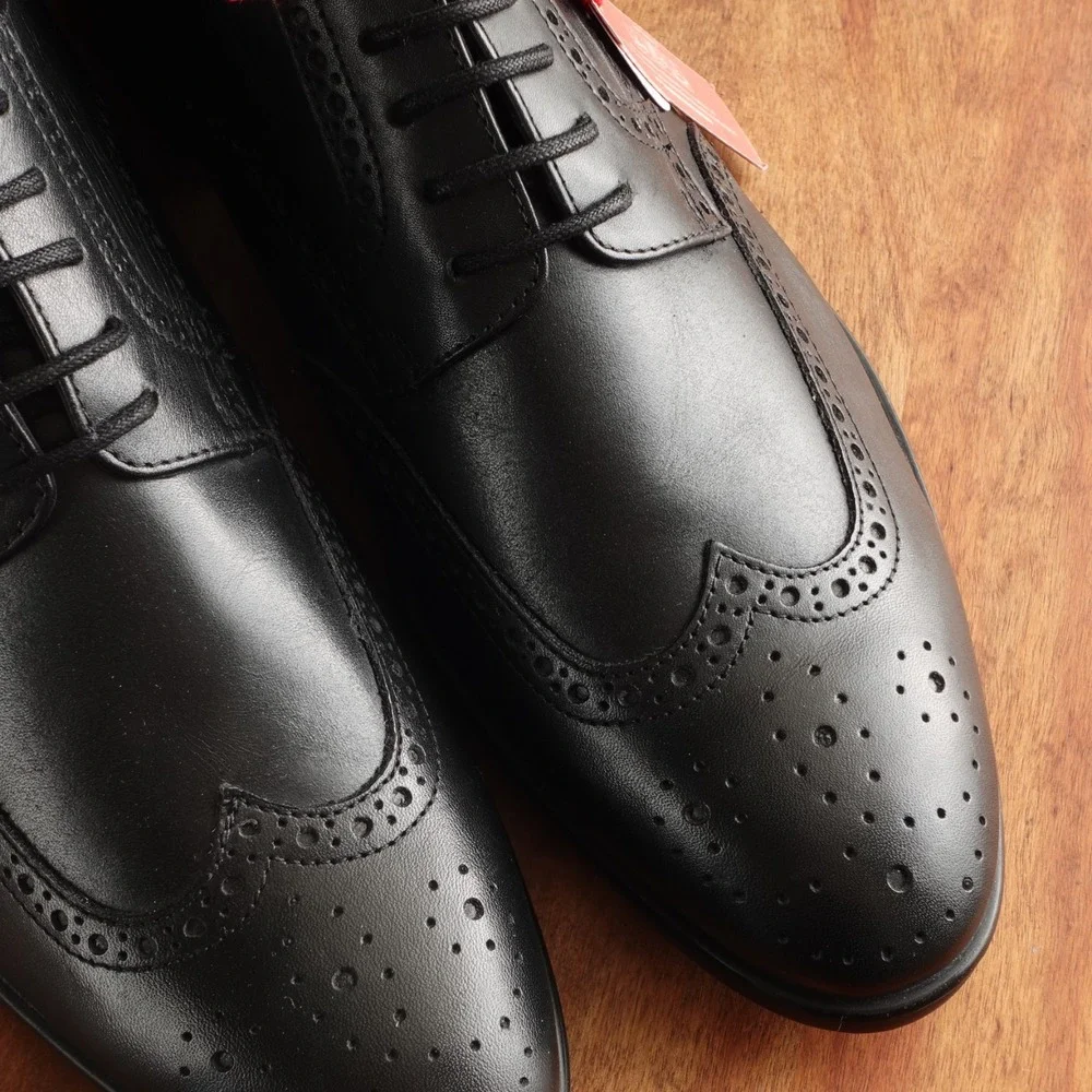 Pikolinos Dress Shoes Mens SZ EU 43 US 9-9.5 BLK Bristol Leather Wingtip Career